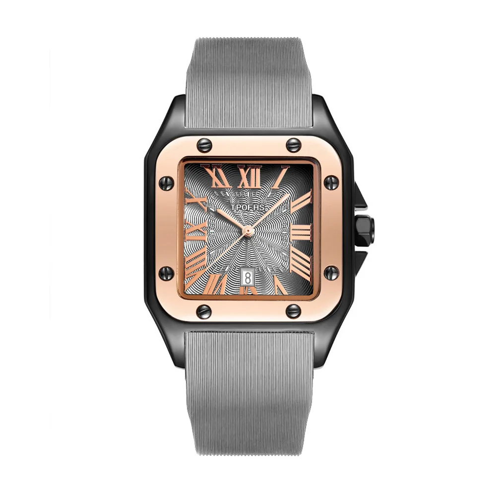 China Quartz Movement  Roman Square Watches  Fashion Wristwatch Ladies Rose Gold Watches Gift For Girlfriend Men Clock Female
