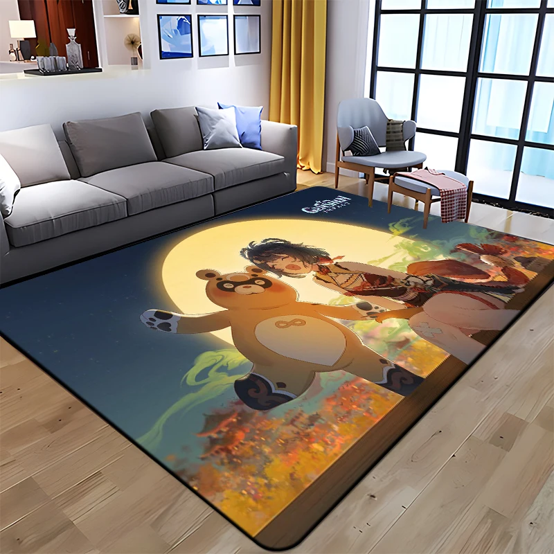 Genshin Impact HD Printed Carpet Household Rug Children's Room Living Room Rugs Yoga Mats Simple Floor Mat Gifts Dropshipping
