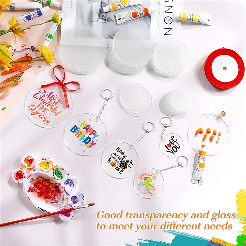 30 шт. прозрачные круглые акриловые заготовки 3 5 дюйма