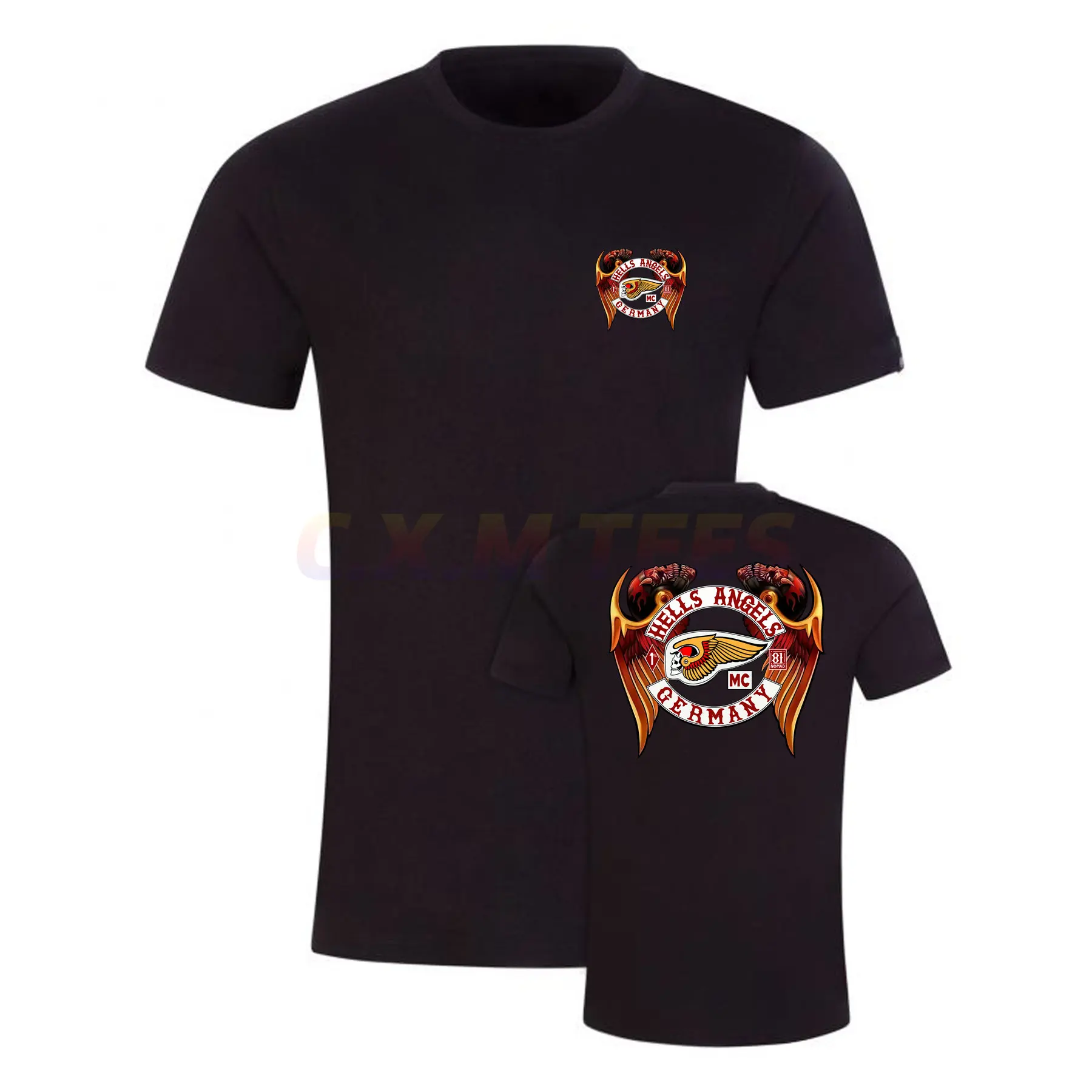 

Amazing Men Hells Angels Brotherhood Motorcycle Club Vintage T Shirt Double-sided Casual Oversized T-shirt Short Sleeve S-3XL