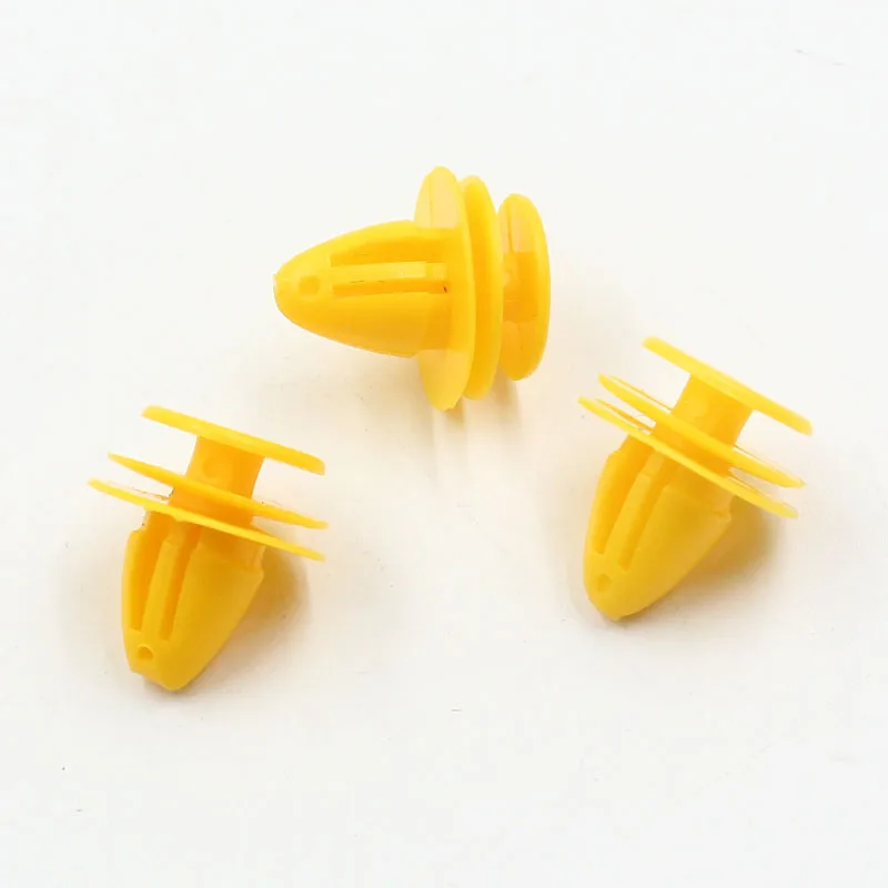 

50 шт. пластиковые заклепки, внутренняя дверная карта, фиксаторы панели, зажимы, крепеж, желтый для Kia Hyundai Nissan, кузов автомобиля