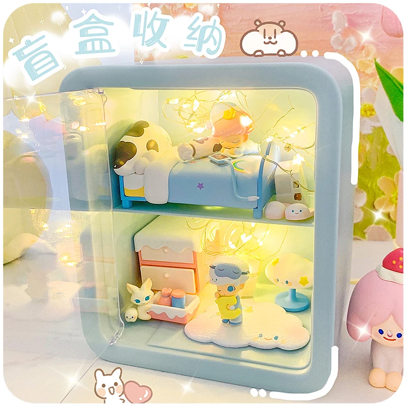 

Blind Box House Display Box Anime Q Version Figure Model Toy Doll Collection Display Scene Storage Rack Organizer Case for Dimoo