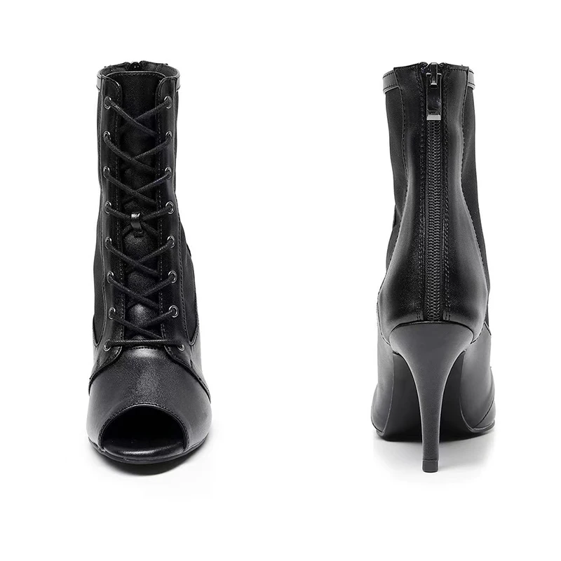 Latin Dance Boots For Women Elegant Stilettos Rubber Sole Outdoors 11CM High Heels Ballroom Dancing Salsa Shoes For Ladies HROYL