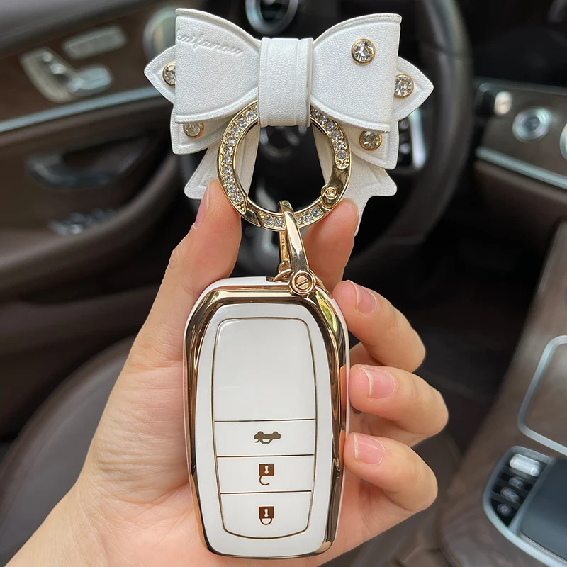 

Bow Car Key Case Cover for Toyota Prado Land Cruiser Highlander 86 VENZA CROWN HARRIER RAV4 C-HR IZOA Camry LEVIN ALLION COROLLA