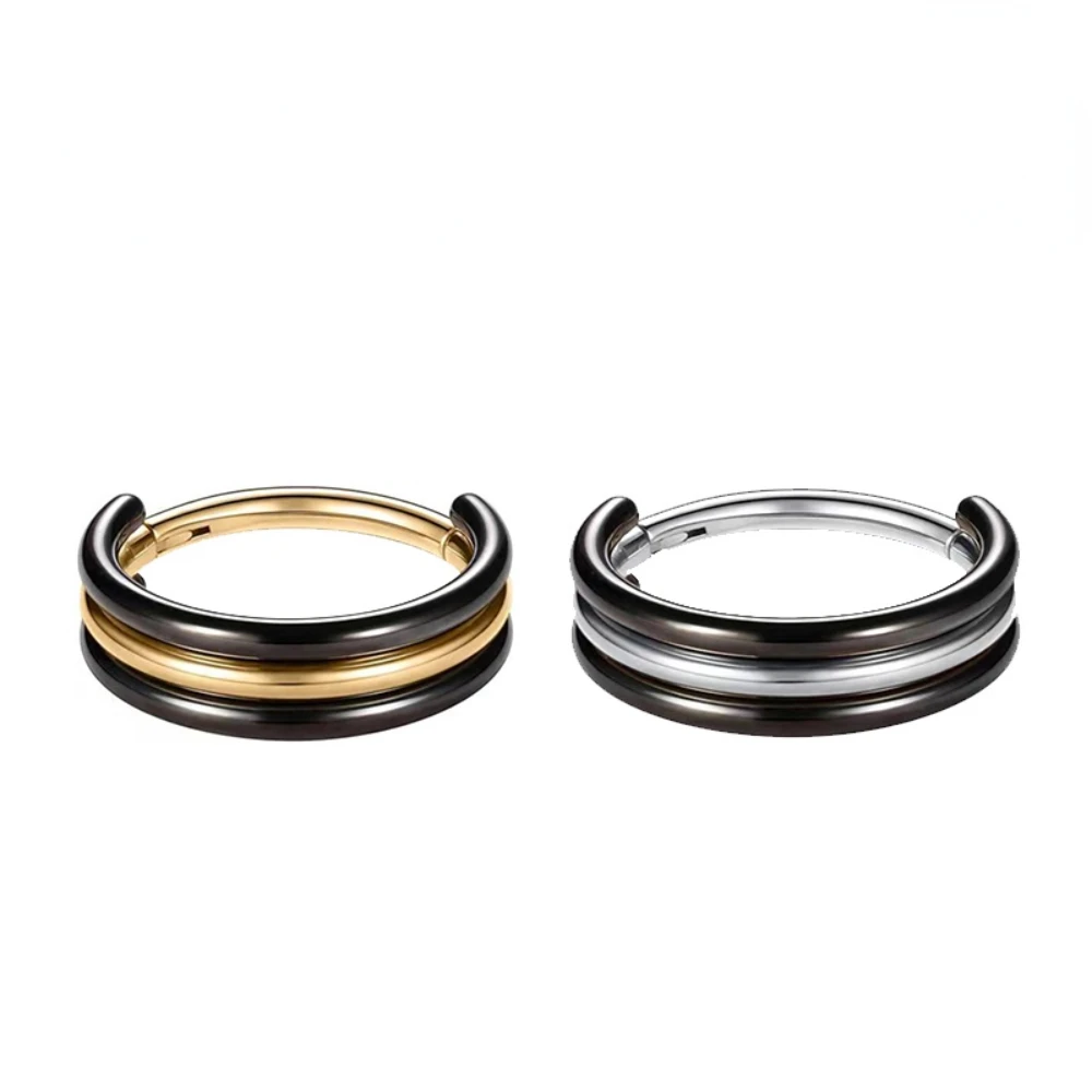 

2PCS G23 Titanium Hinged Nose Rings Hoop 16G Diameter 8mm to 10mm Lip Piercing Cartilage Helix Body Jewelry