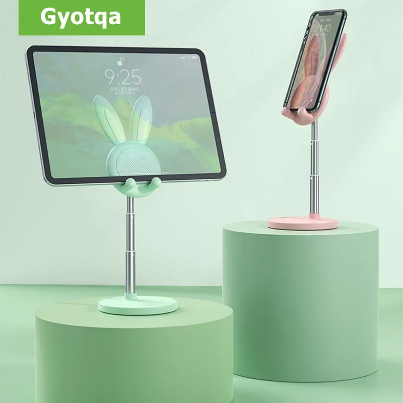 

2023 Cute Bunny Phone Holder Desktop Cell Phone Stand Height Angle Adjustable For iPhone 11 12 iPad Lovely Rabbit Tablet Support