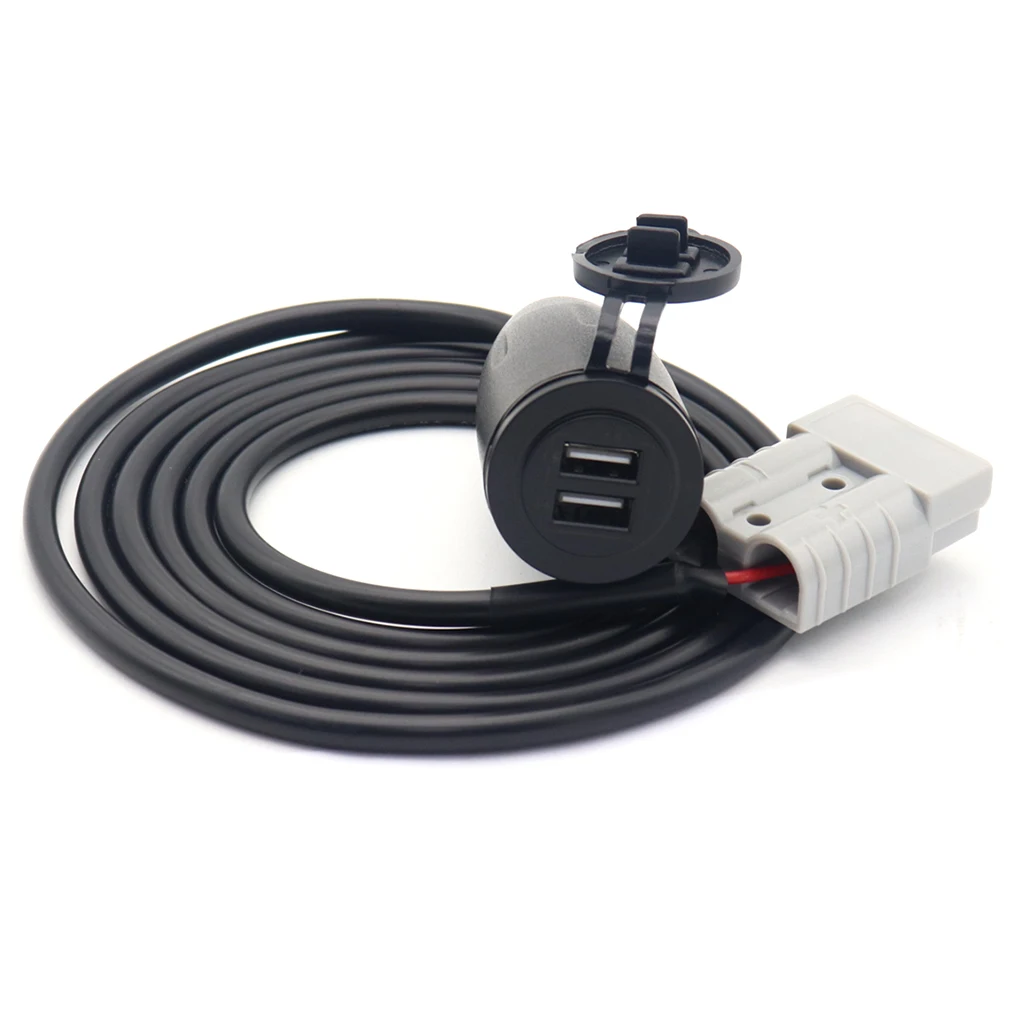 

RVs 50A Plug Adapter Replacement Vehicle 16AWG Dual USB Port Converter Extension Cable Harness Accessories 200cm