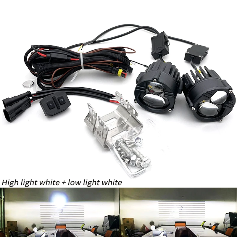 

2 шт. мотоциклетные лазерные фары дальнего света белые 24000Lm желтые для автомобиля светодиодные вспомогательные противотуманные фары в сборе дальность действия 2000 м