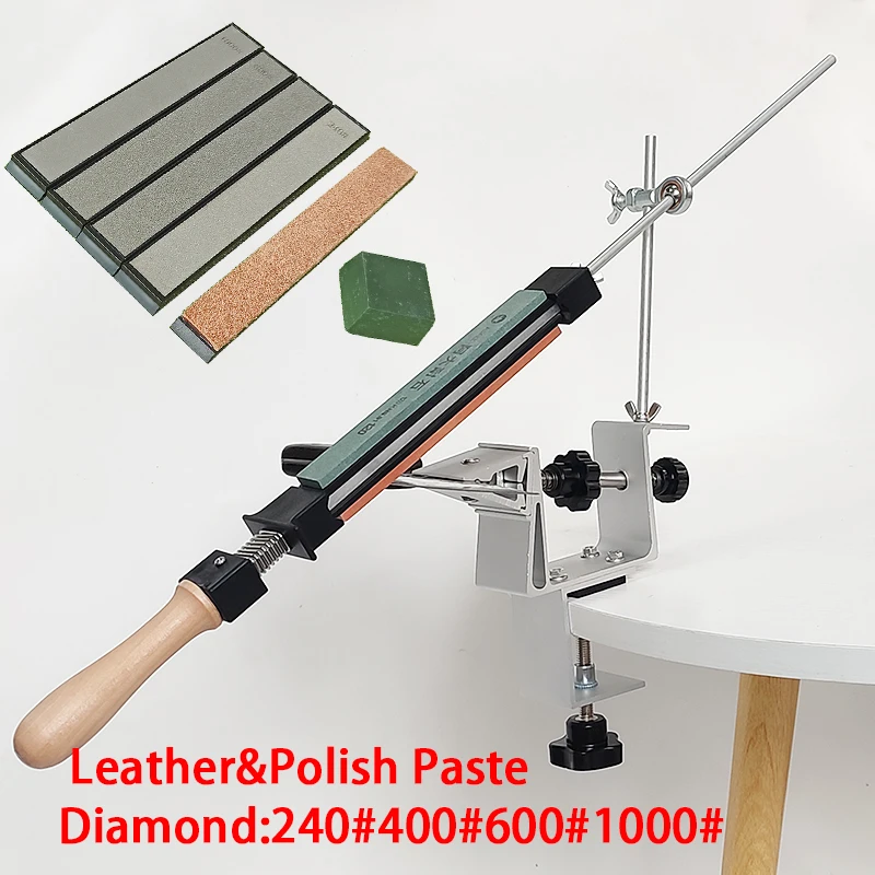 

Профессиональная точилка для ножей, точилка с фиксированным углом, Алмазный точильный камень, набор для заточки ножей, система заточки