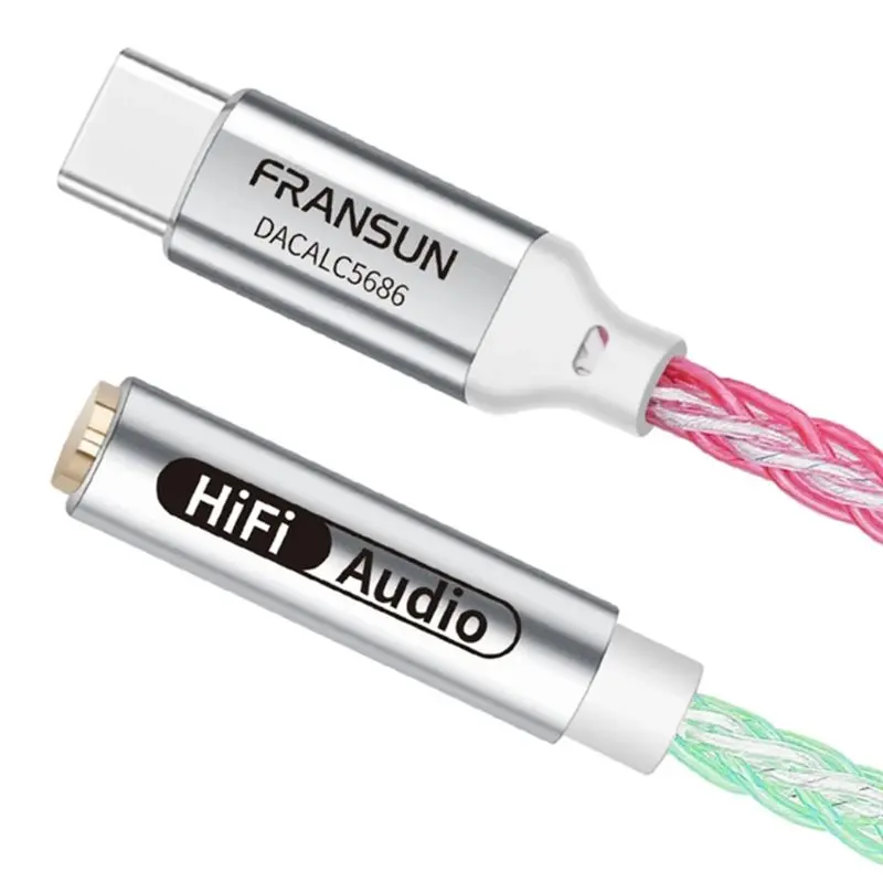 Фото Цифровой аудиоадаптер FEDI-USB-C на 3,5 мм, аудиоинтерфейсный кабель ALC5686, 32-битный/384-кГц ЦАП, адаптер для декодирования наушников №2