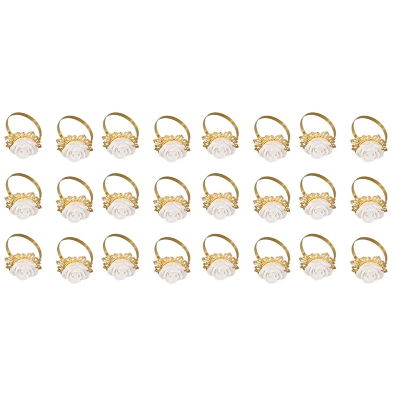 

24 шт., розовое и белое кольцо для салфеток из смолы