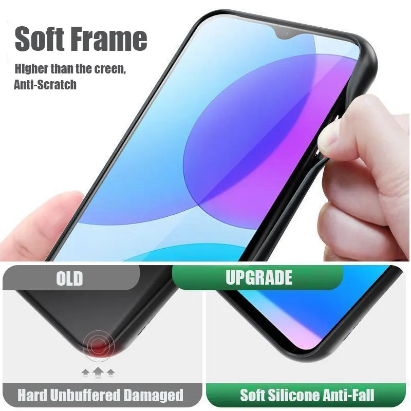 Матовый чехол для телефона Xiaomi Redmi Note 11 12 10 9S 9 8 7 10C 9A 9C 9T силиконовый с краями