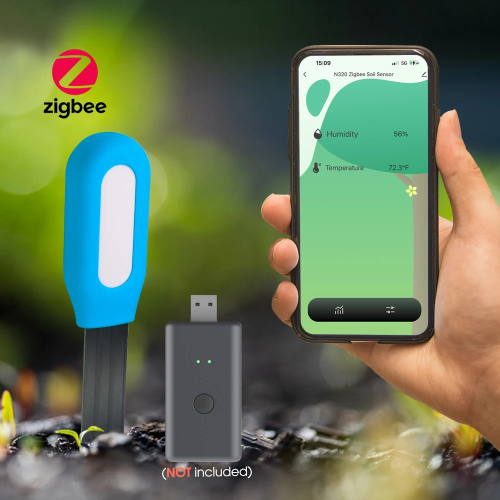 Фото Умный датчик почвы Zigbee для дома, сада, теплицы, растений, цветов, влаги и температуры воздуха, устройство удаленного мониторинга №2