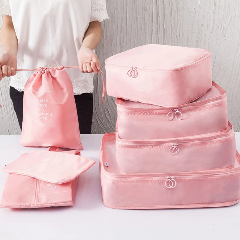 

7 Pieces Set Travel Organizer Storage Bag Packing Household Storage Cases Portable Luggage Organizer Multifunctional Storage Bag