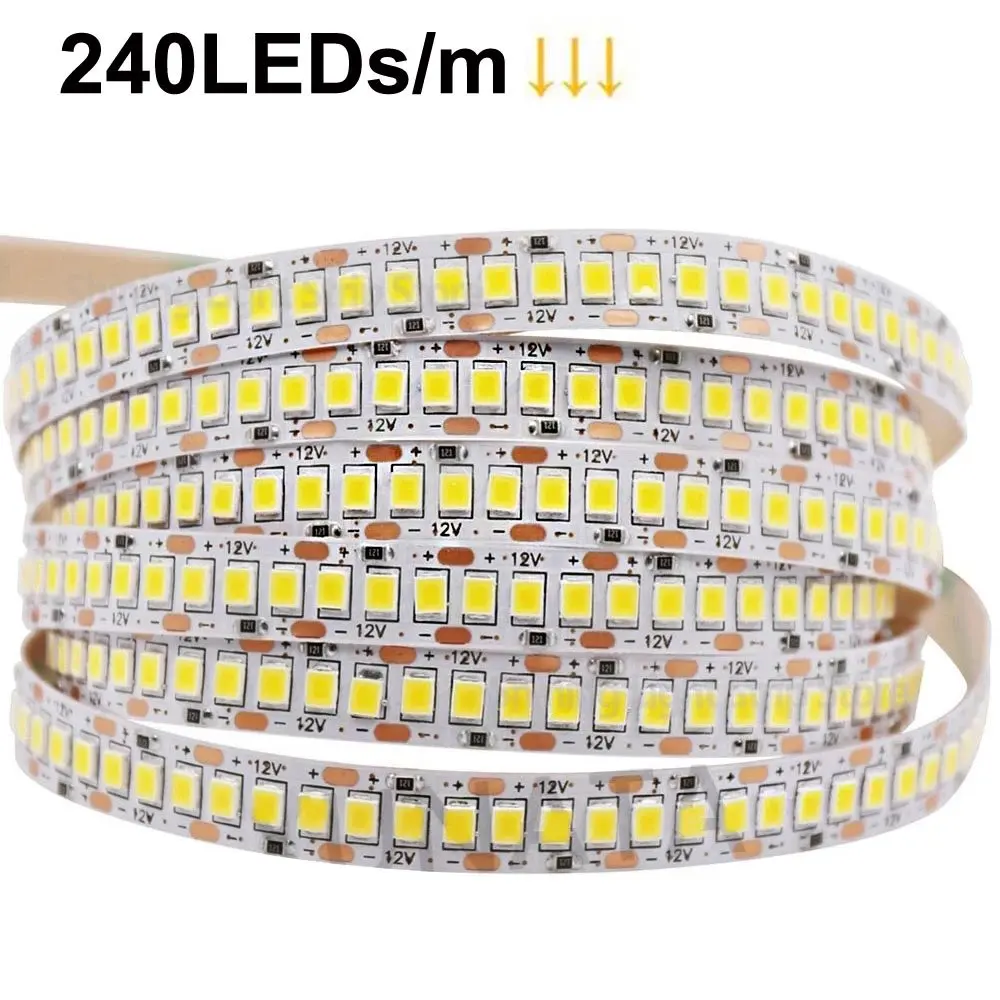 

2835SMD 5M Led Strip Light 12V LED Strip Light for Room Decor Led Diode Tape Warm White/ White 60/120/240 Led Lamp Light Strips