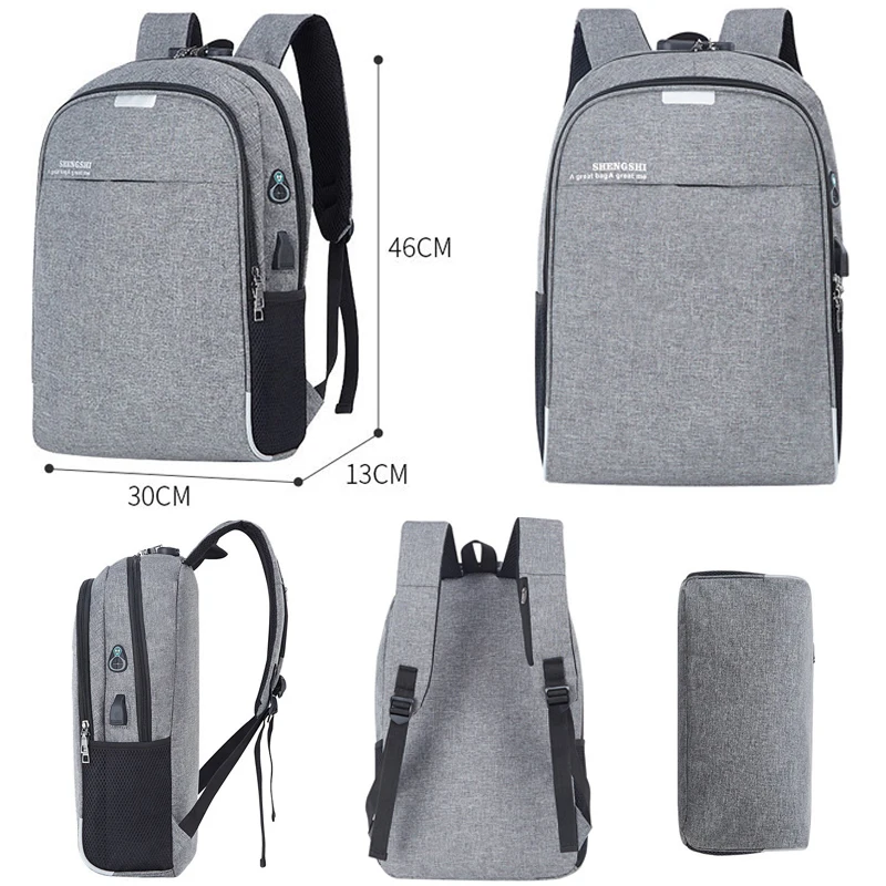 Мужской USB Противоугонный Большой Вместительный повседневный рюкзак для