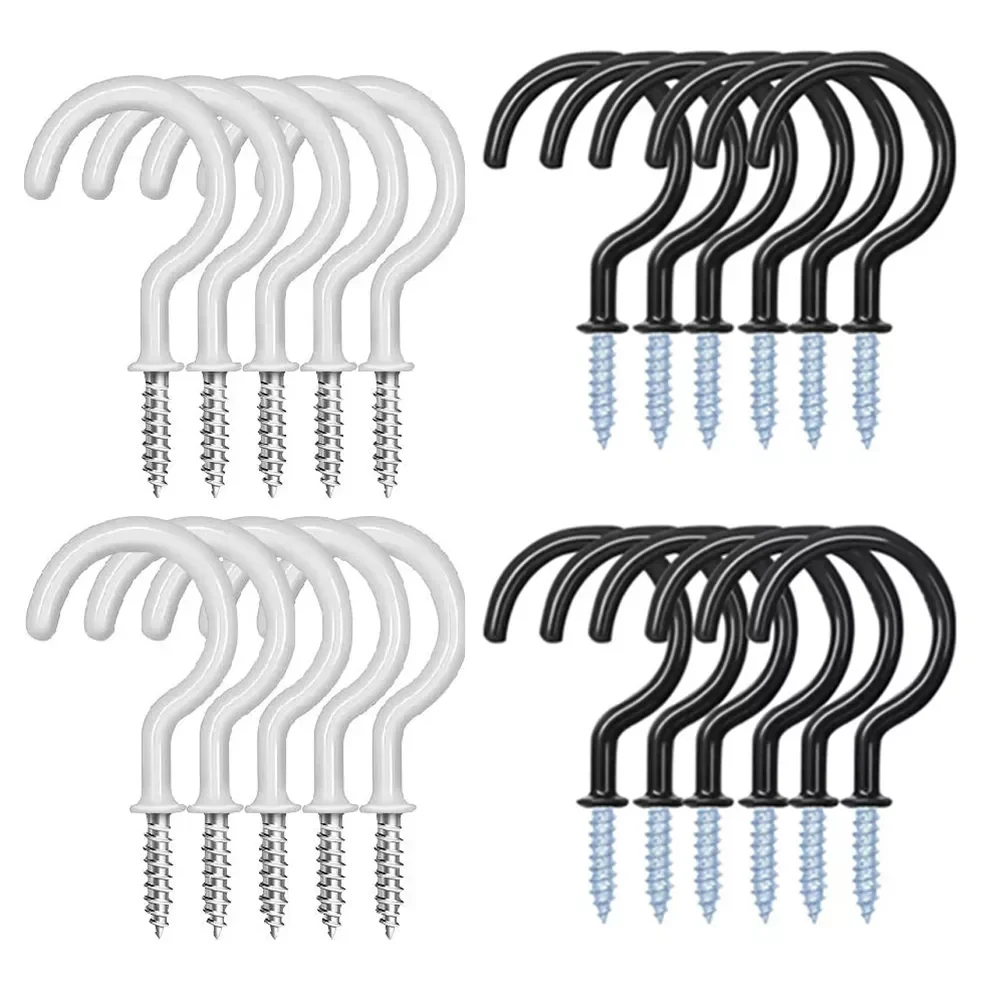 

10pcs White Mug Shouldered Hanger Cup Hooks Heavy Duty Screw-In Ceiling Hooks Cup