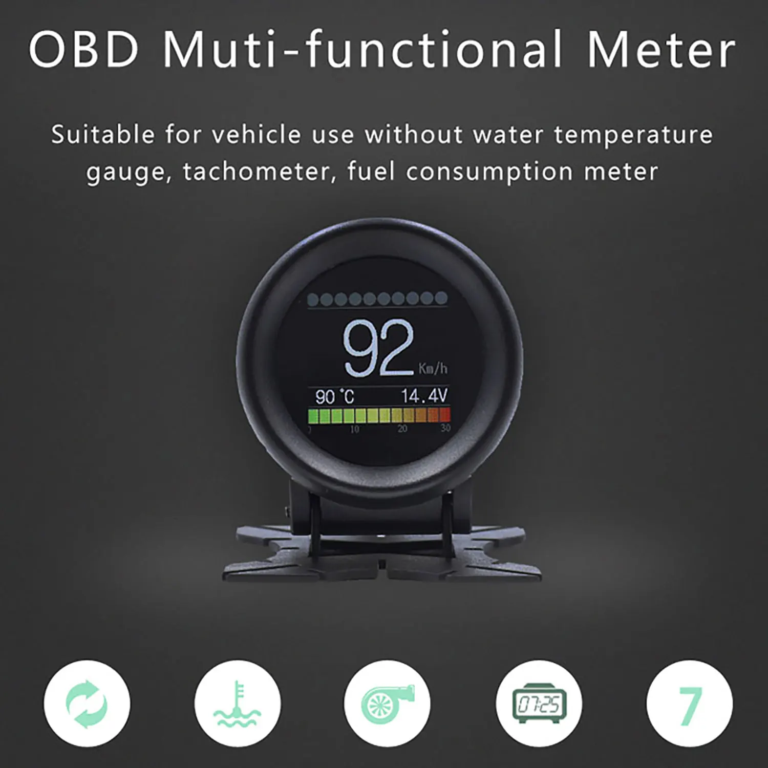 A205 Индикатор температуры воды турбины HD цифровой тахометр OBD автомобильный