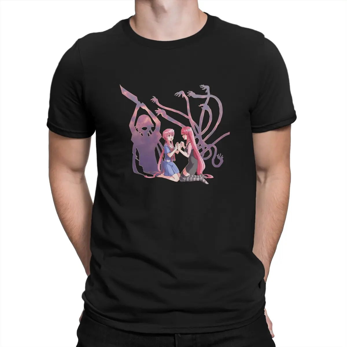 

Anime Elfen Lied Lucy Happy Tshirt Homme Men's Streetwear Blusas Polyester T Shirt For Men