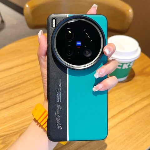 Для Vivo X200 Ultra X200 Pro Mini Чехол Модный ПК + Камера из искусственной кожи Светящаяся Защитная задняя крышка Для Vivo X 200 Ultra Shell