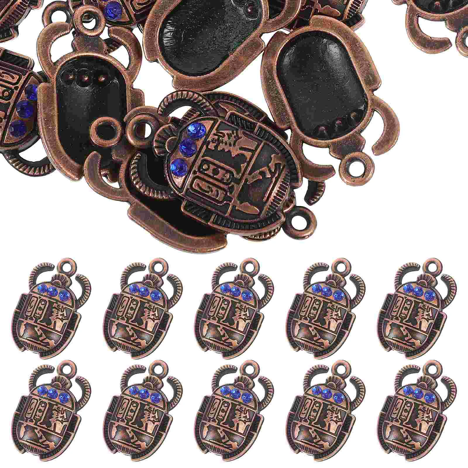

20 Pcs Scarab Pendant Beetle Charm Metal Charms Jewelry Making Choker DIY Accessories Egyptian Material Necklace