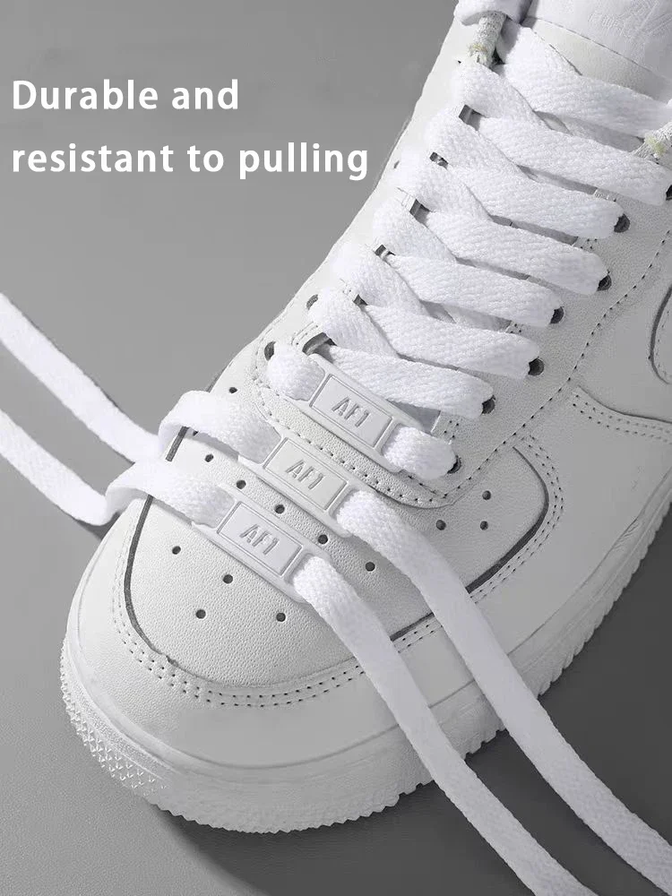 Фото For AF1 Metal Buckle Shoelaces Classics Black White Flat Shoe Laces and Shoe Decoration Suit Sneaker Shoelace Shoes Accessories №2