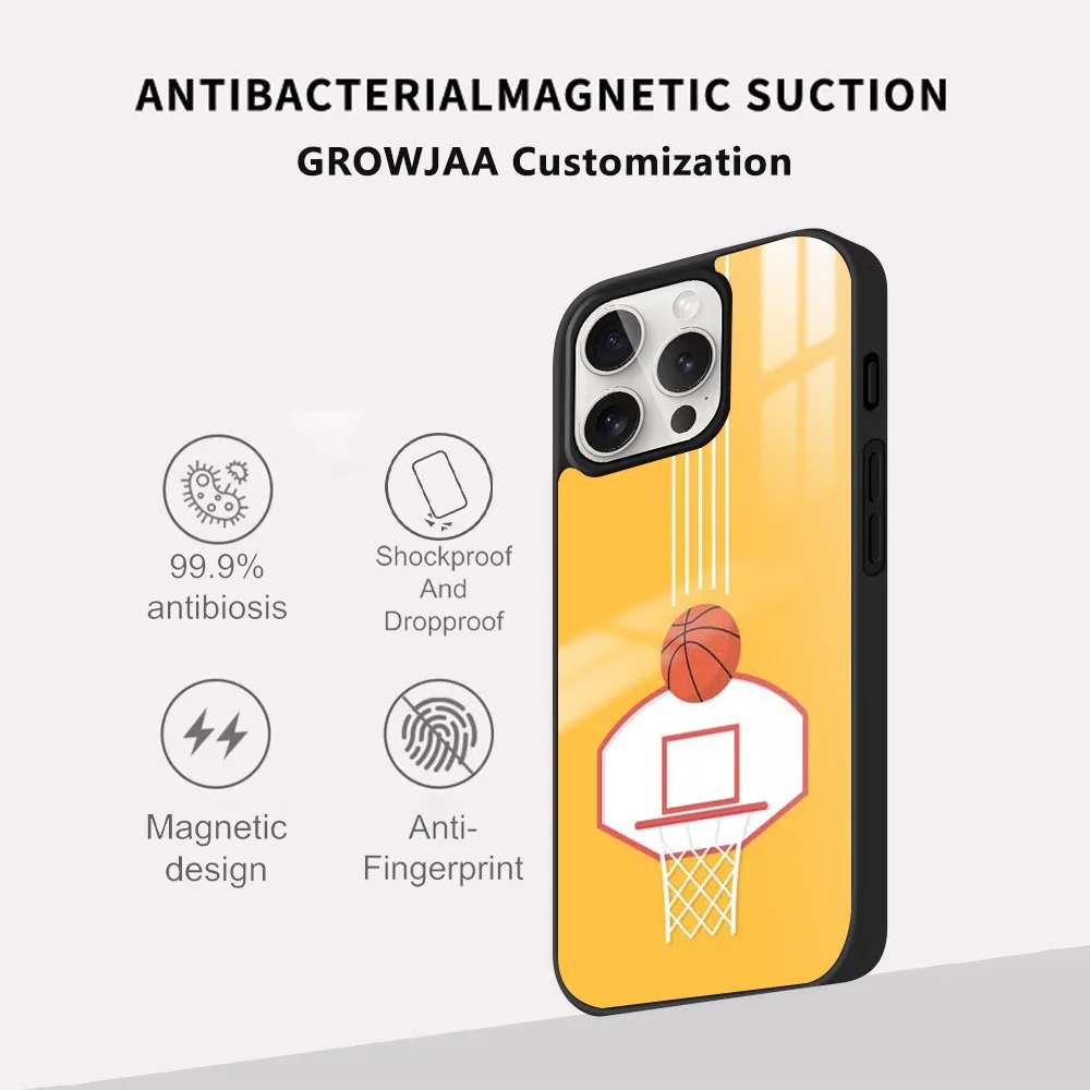 Чехол для телефона с баскетбольным спортивным дизайном iPhone 16 15 14 13 12 11 Pro Max Plus Mini