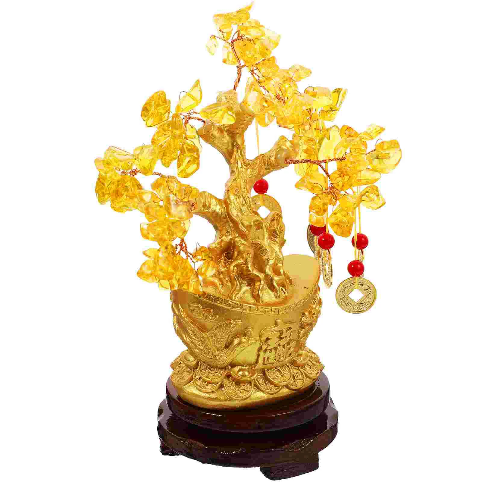 

Citrine Macrocarpa Chinese Decor Tabletop Decoration Money Tree Ornament Lucky Tree Fortune Tree Wood Lucky Bonsai Tree