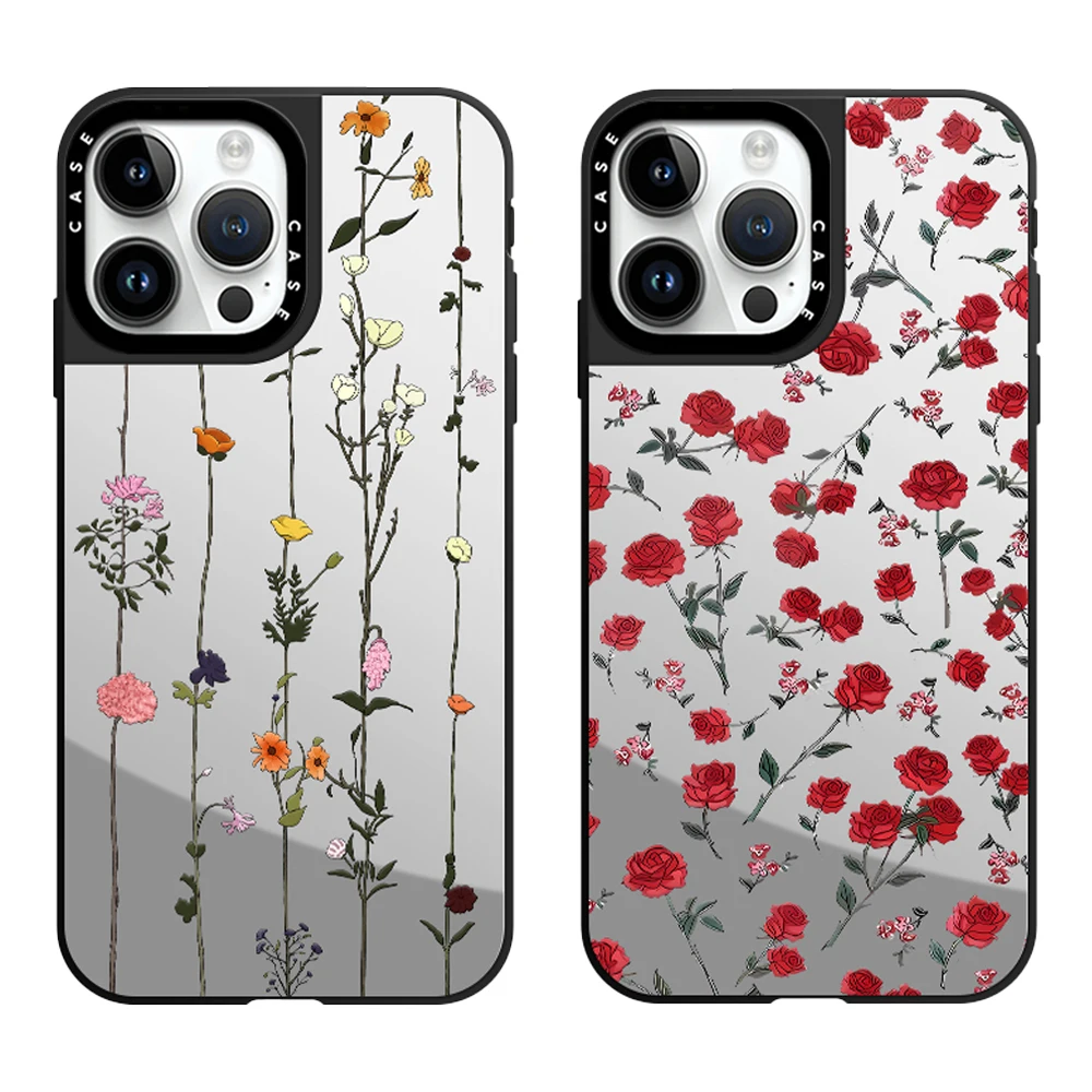 Красивые зеркальные чехлы для телефона с яркими цветами и MagSafe iPhone 16 15 14 13 12 Pro Max Plus