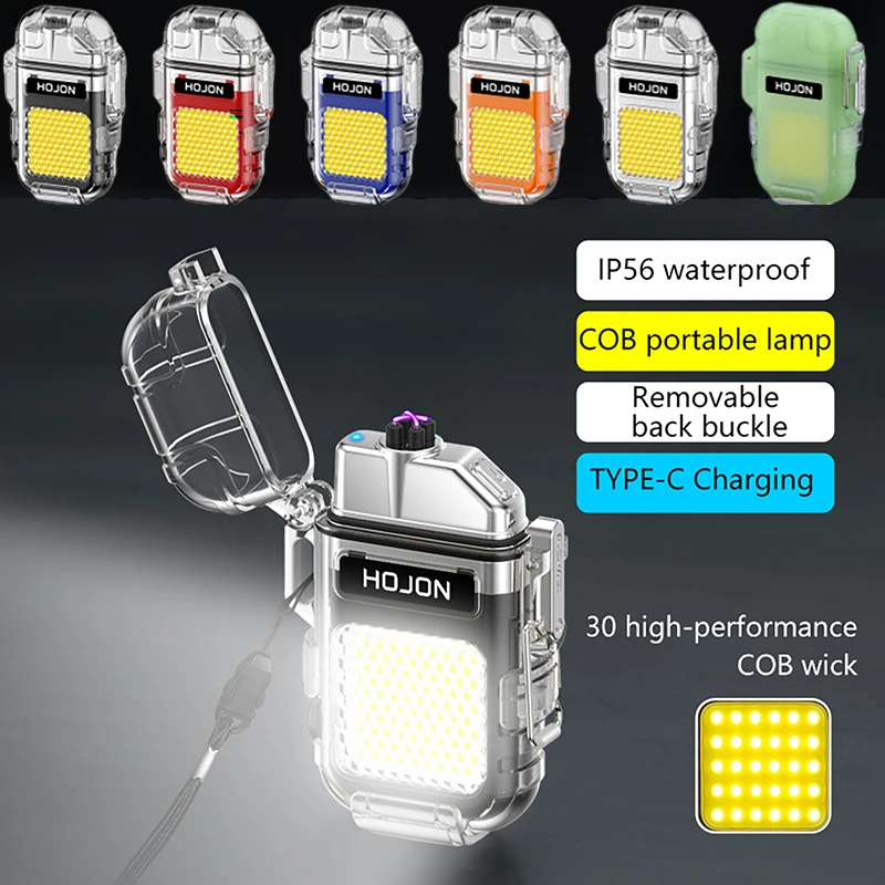 

Фонарь, водонепроницаемая зажигалка с двойной дугой, заряжаемый от USB фонарь для кемпинга с COB-лампой, уличный фонарик для экстренных ситуац...