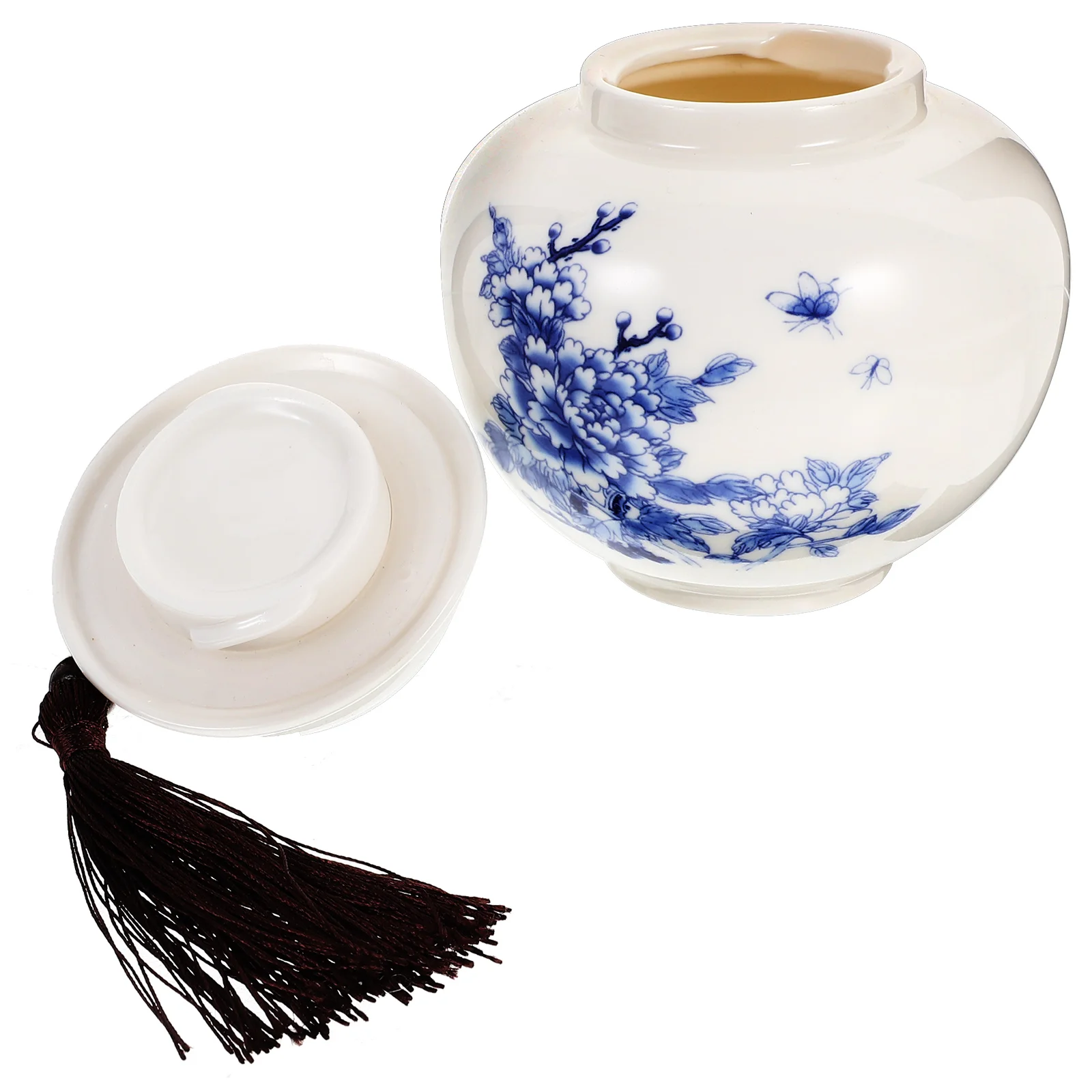 

Blue White Porcelain Tea Dog Treat Container Ceramic Storage Jar Coffee Sugar Cookie Airtight Kitchen Ceramics Jars
