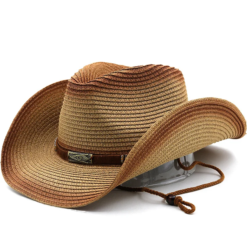 

100% натуральная соломенная ковбойская шляпа для женщин и мужчин, плетеные ковбойские шляпы ручной работы для женщин, летние западные сомбреро, мужские пляжные шляпы