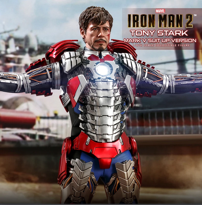 Горячие игрушки Marvel Мстители Железный человек 2 Тони Старк Марк 5 Бронированное