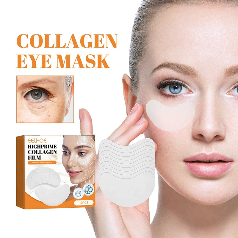 

10Pcs Collagen Soluble Film Eye Zone Mask Vitamin Patches Hyaluronic Acid Moisturizing Firming Face Dark Circles Skin Care
