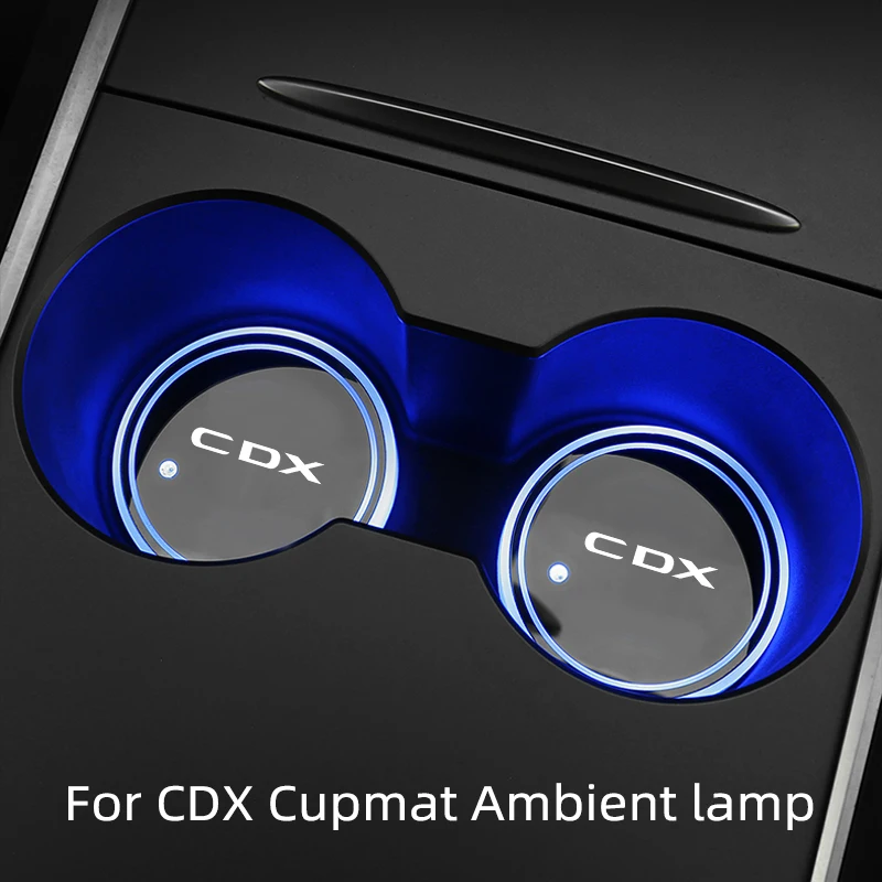 

Car Luminous Water Cup Coaster 7 Colorful Car Led Atmosphere Light For Acura CDX Car logo Cupmat Ambience lights Ca Accessories