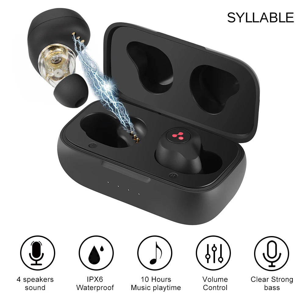 

NEW 2023 SYLLABLE S115 Dual Dynamic Drivers Strong bass TWS wireless headset noise reduction for music QCC3020 Chip of SYLLABLE