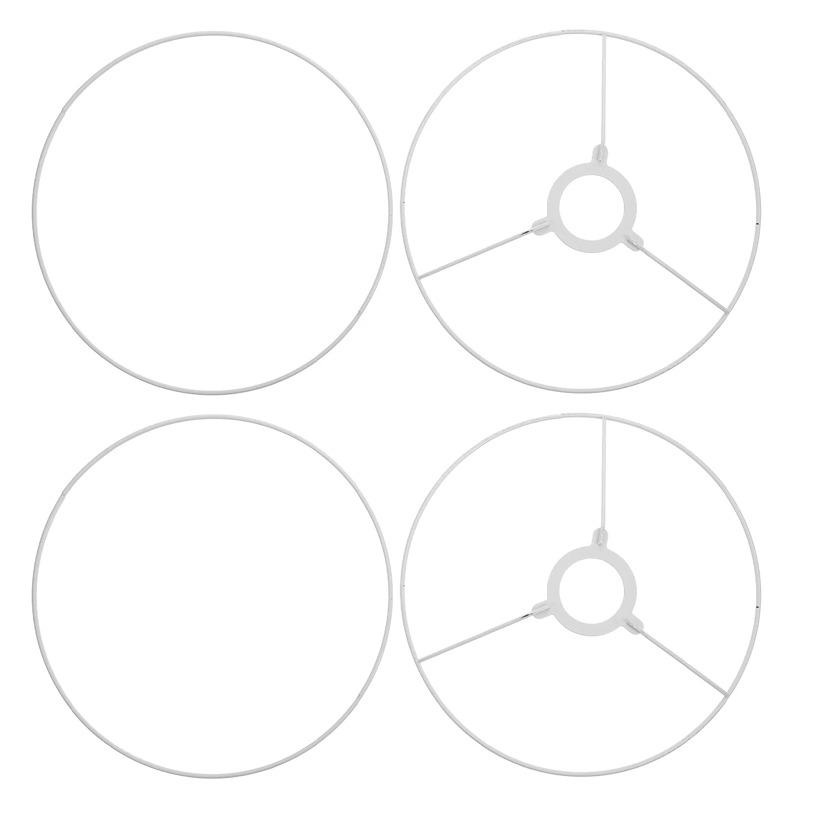 

2 Sets Round Lampshade Frame Chandelier Bracket DIY Square Wrought Iron Light Accessory Socket Holders