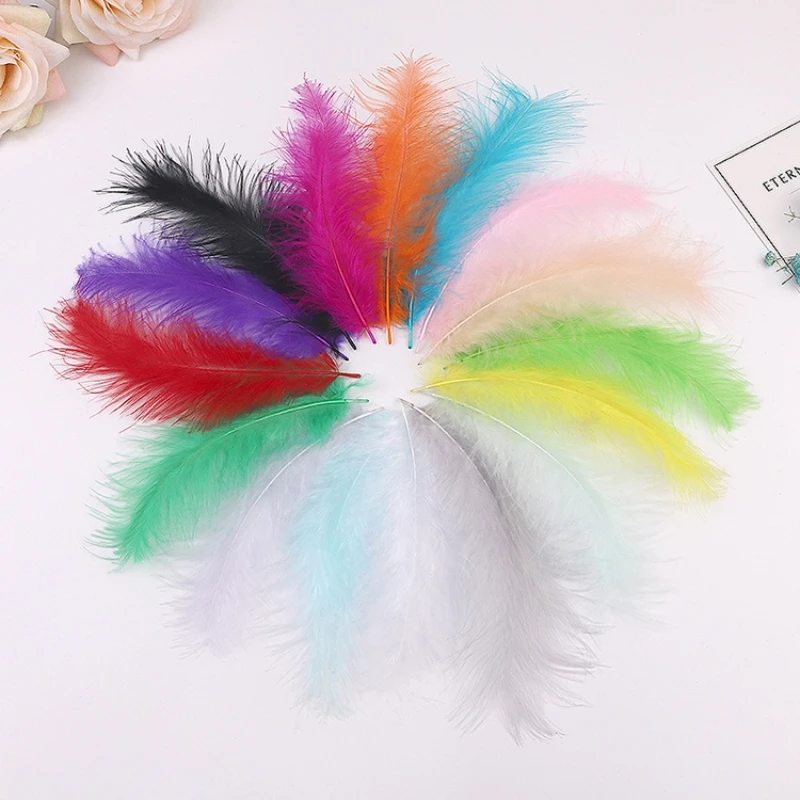 

100pcs Turkey Pure Natural Feather Dream Catcher Lamp Wave Ball Decorative Feathers For Needlework Wedding Accessories Crafts