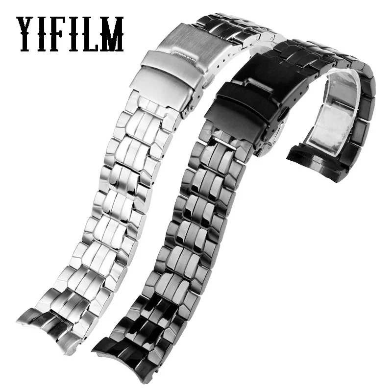 

22mm Metal Watch Strap For Casio EF-550D EF-550PB Stainless Steel Watchband For Men Silver Belt Durable Wristband Bracelet