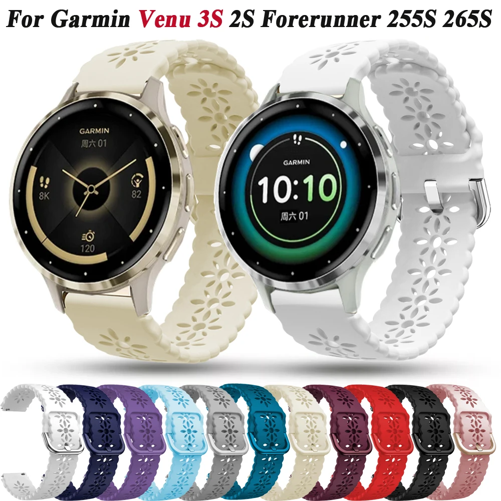 

Силиконовый ремешок для наручных часов, 18 мм, для Garmin CAME 3S, аксессуары для Forerunner 265S 255S/Vivoactive 4S, браслеты для умных часов