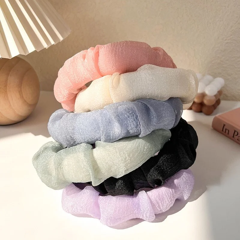 

Sen fairy headband pleated mesh hairpin hair bundle 2022 new sweet girl simple headband hair accessories