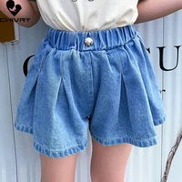 summer new 2022 kids girls denim shorts baby girls cute cartoon heart embroidery beach shorts casual jeans short pants clothing