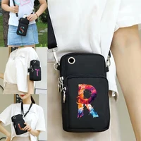 universal mobile phone bag for samsungiphonehuawei case wallet outdoor sport arm shoulder bag paint letter pattern phone pouch