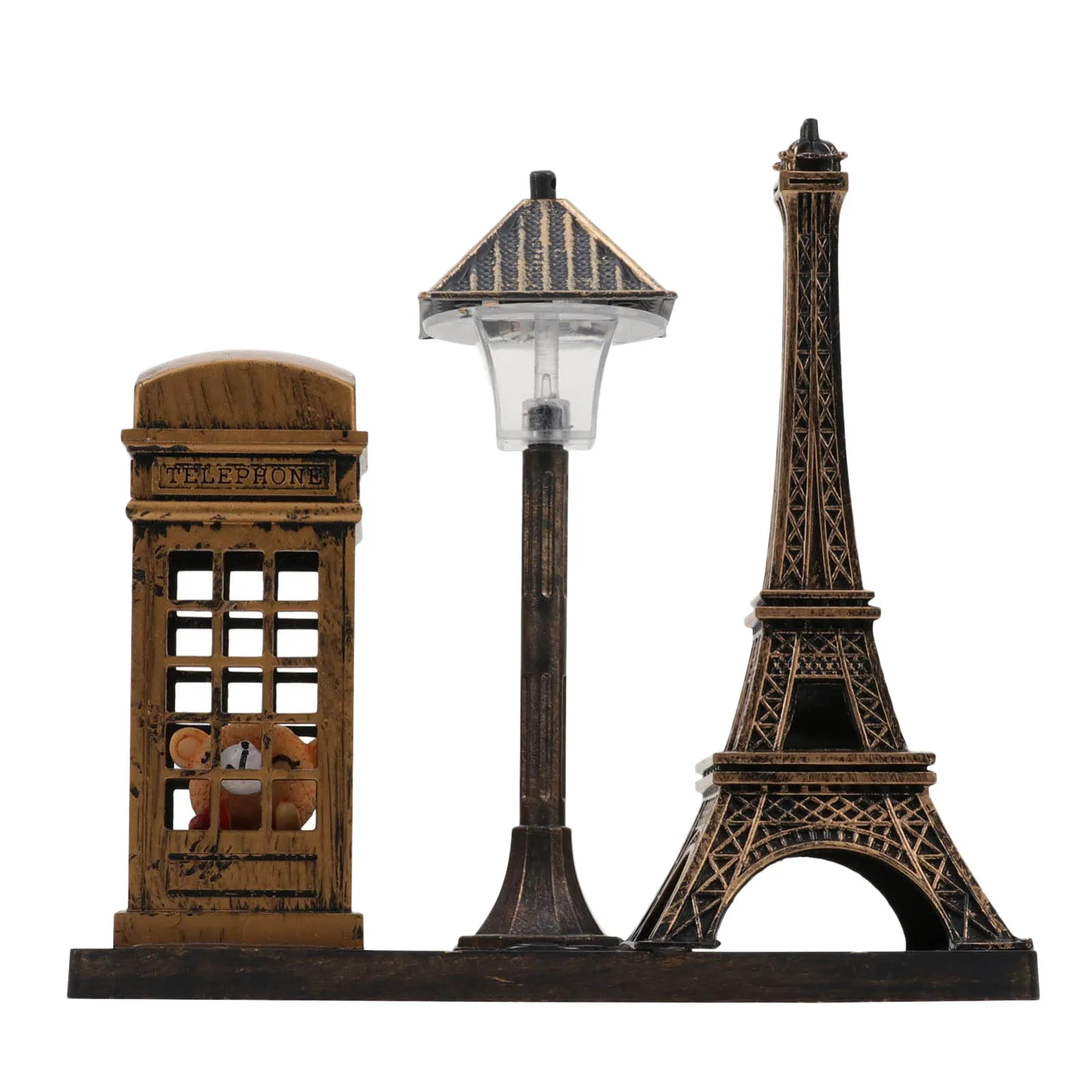

Tower Light Lamp Night Statue Desktop Street Lights Decor Desk Ornament Art Mini Lamps Table Solar Lights Outdoor Garden Statues