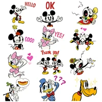 cartoon thermal sticker on t shirt diy washable iron on hoodie disney design on clothes patches heat transfer appliques