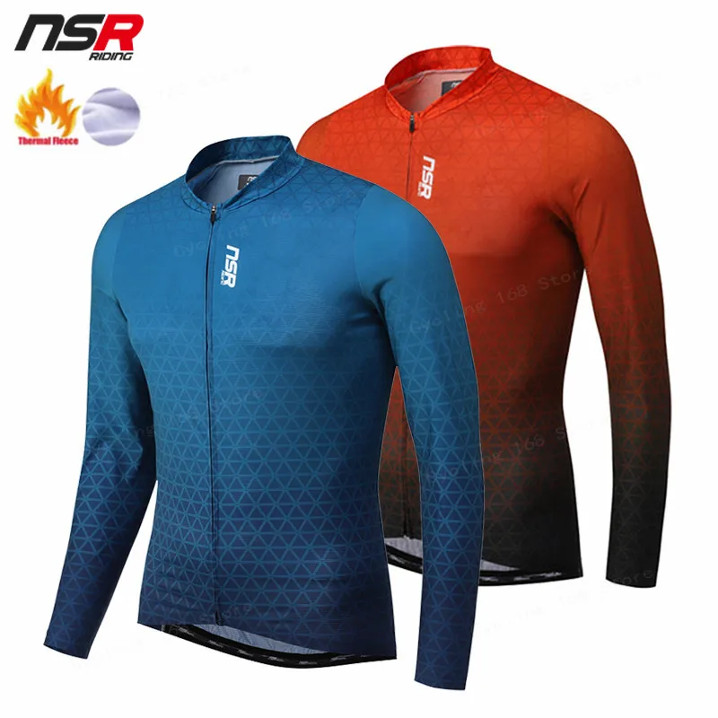 

2022 Корейская спортивная зимняя теплая флисовая кофта NSR для велоспорта, мужская кофта для горного велосипеда, велосипедная рубашка, блузка ...