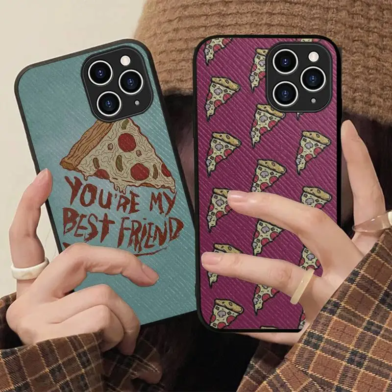 

Pizza Best Friends Phone Case Hard Leather Case for iPhone 11 12 13 Mini Pro Max 8 7 Plus SE 2020 X XR XS Coque