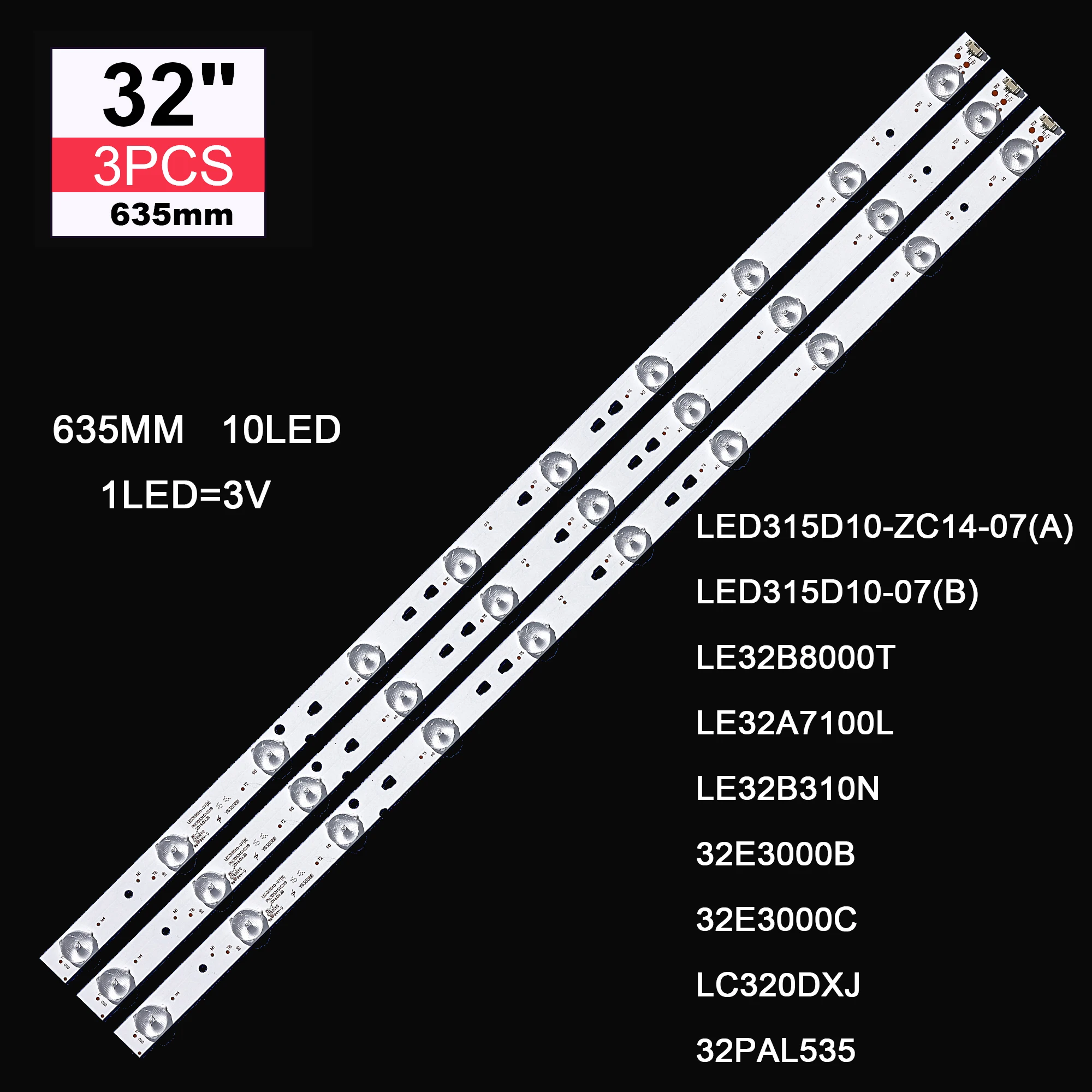 

NEWTV Lamps LED Backlight Strips For Haier LE32B310N LE32B8000T LE32B8500T Bars Kit LED Bands LED315D10-07(B) -ZC14-07(A) Ruler