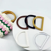1pc round d shaped resin bag handles diy replacement for purse handle handbag tote belt strap handcraft bag accessories