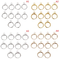 10pcs stainless steel earring hooks with loop round ear post with open jump ring for diy jewelry components